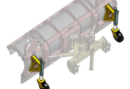 2 roues de terrage à bandage Ø 25 cm - Largeur 80 mm - Graisseur - Réglage par manivelle