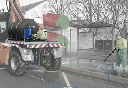 Nettoyeur haute pression sans cuve à eau, avec enrouleur de longueur 20 m