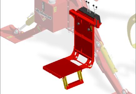 Passerelle opérateur sur grue + support distributeur