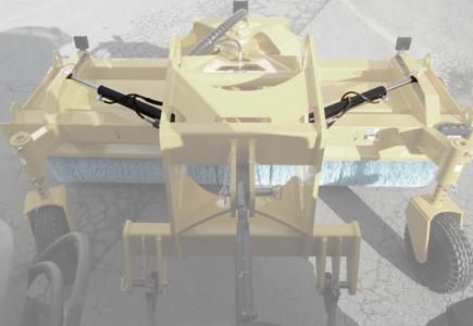 Orientation hydraulique par 2 vérins +/- 25°