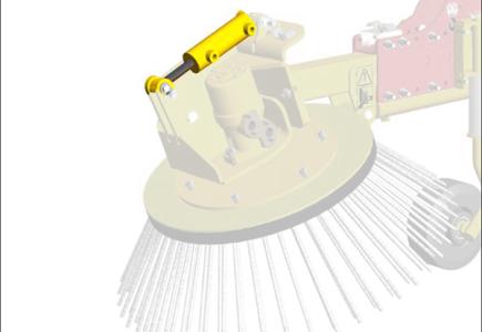 Inclinaison hydraulique sur la brosse (sur modèle PH, prévoir 1 distributeur hydraulique DE supplémentaire)