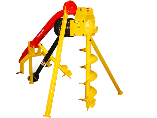 Mechanical hole digger for mini-tractor